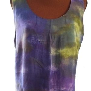 Liz Baker Maxi Blue Sleeveless Rayon Size 16 Slit